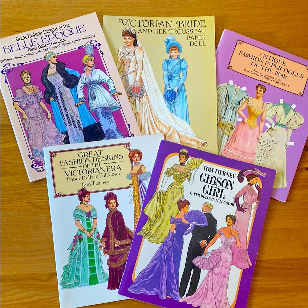 Set of 5 Victorian Era Paper Doll Books